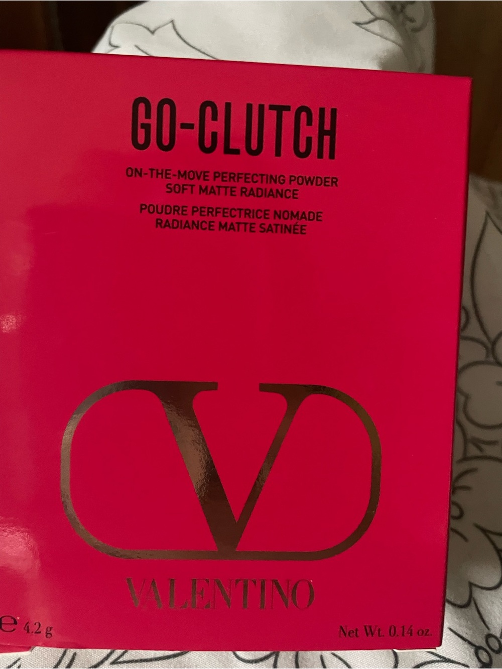 Valentino Go-Clutch Compact Powder - Bright Pink with Metallic Logo